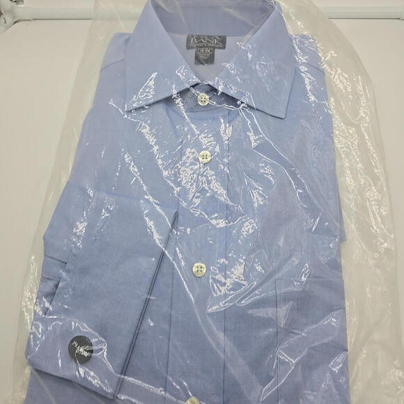 JOS A BANK Traveler Tailored Fit Blue 100% Cotton Dress Shirt‎ Sz 16 - 36 - Picture 1 of 10